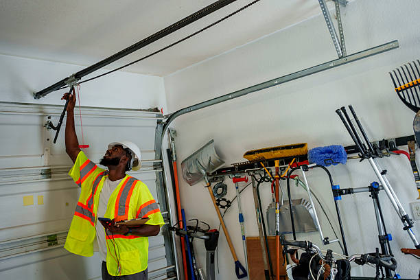 Professional Garage Door Panel Replacement technician working in Beaver County County, OK